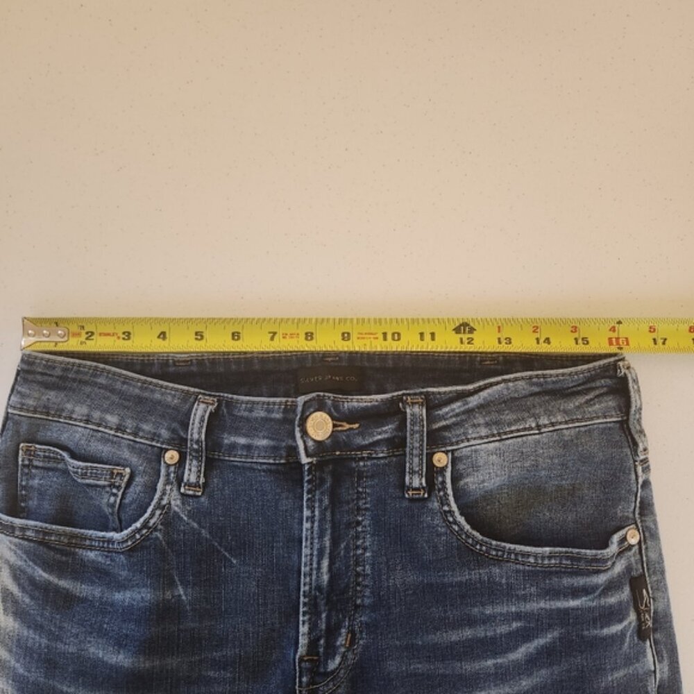 Silver Jeans Konrad Slim Leg Stretch Dark Wash Jeans Mens Size 32x32 Western - Picture 9 of 12